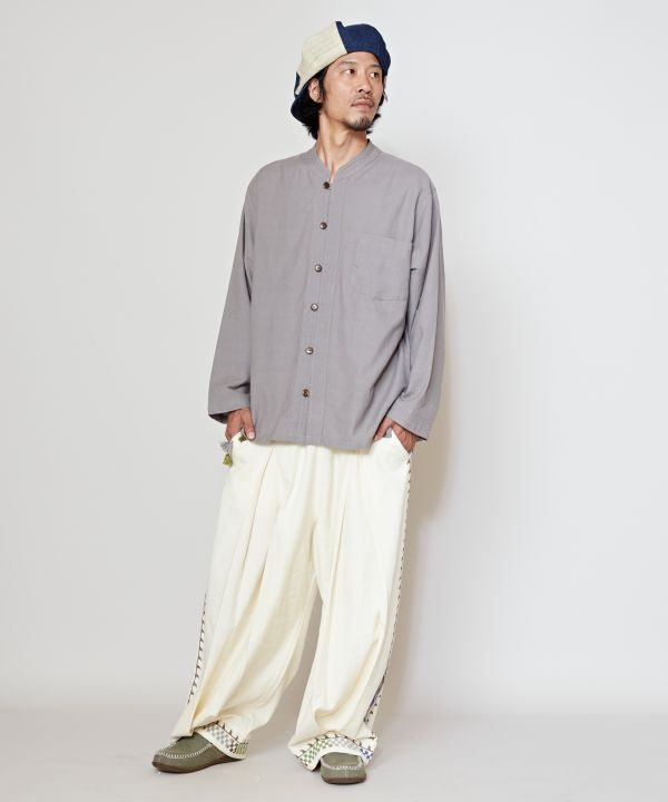 Nepalese Cotton Stand Collar Shirt - L