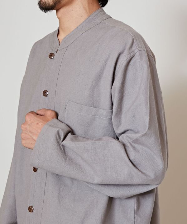 Nepalese Cotton Stand Collar Shirt - L