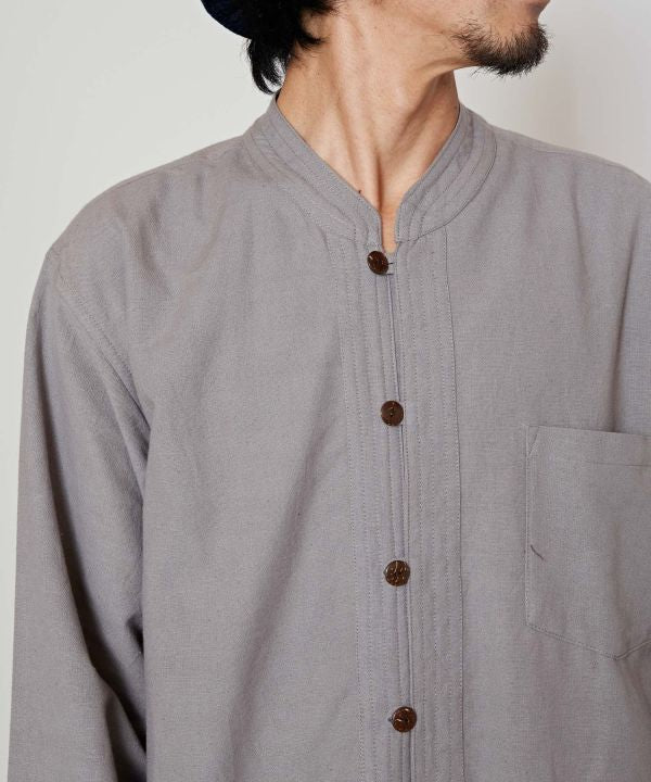 Nepalese Cotton Stand Collar Shirt - L