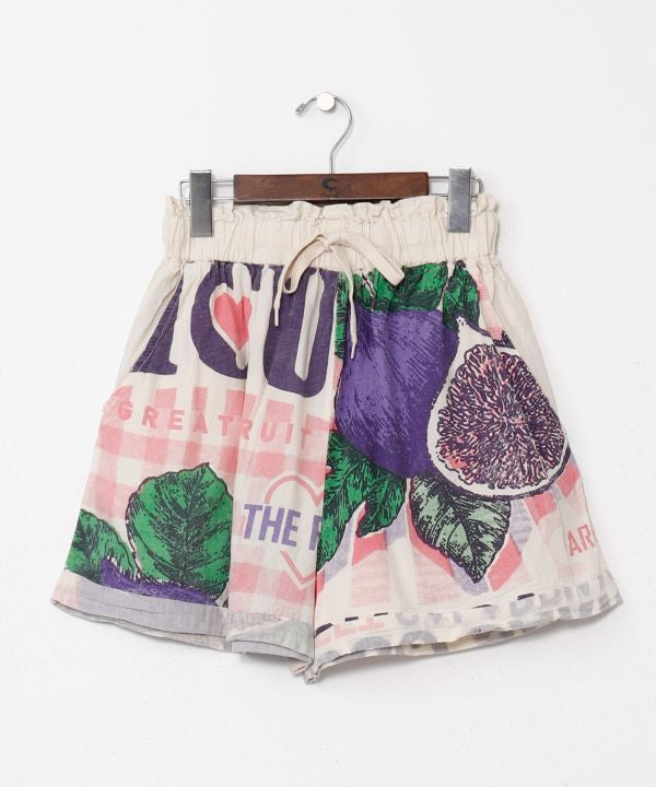 Ad Inspired Graphic Cotton Shorts by AMINA - Ametsuchi