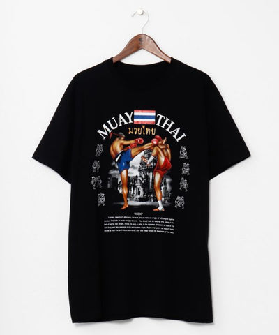 Muay Thai Print T-Shirt by AMINA - Ametsuchi