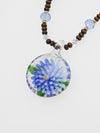 Collier de perles de verre motif fleur