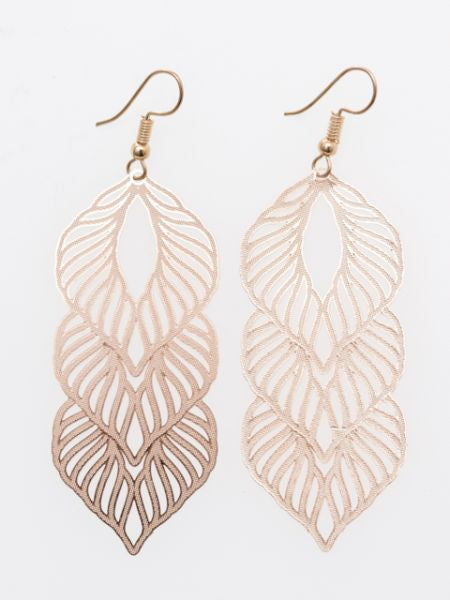 Oriental Pattern Openwork Metal Earrings