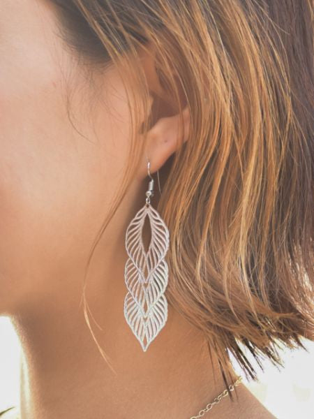 Oriental Pattern Openwork Metal Earrings