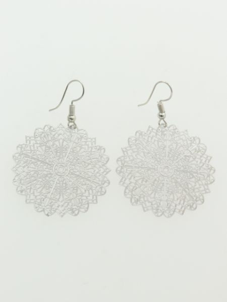 Oriental Pattern Openwork Metal Earrings