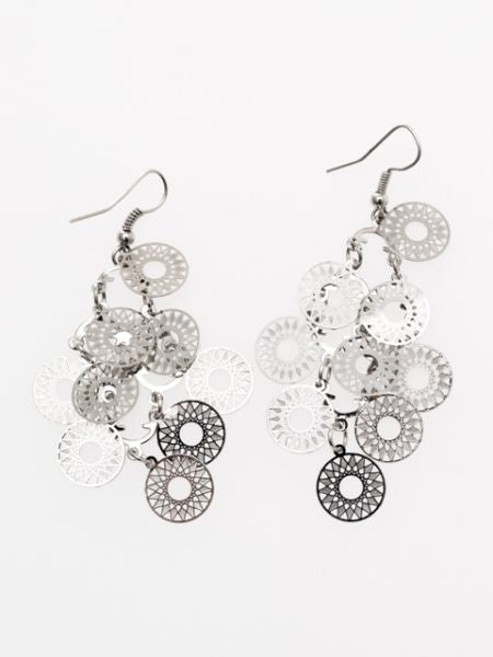 Oriental Pattern Openwork Metal Earrings