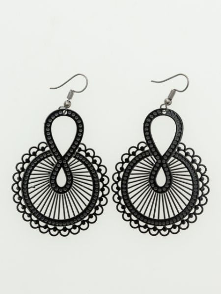 Oriental Pattern Openwork Metal Earrings