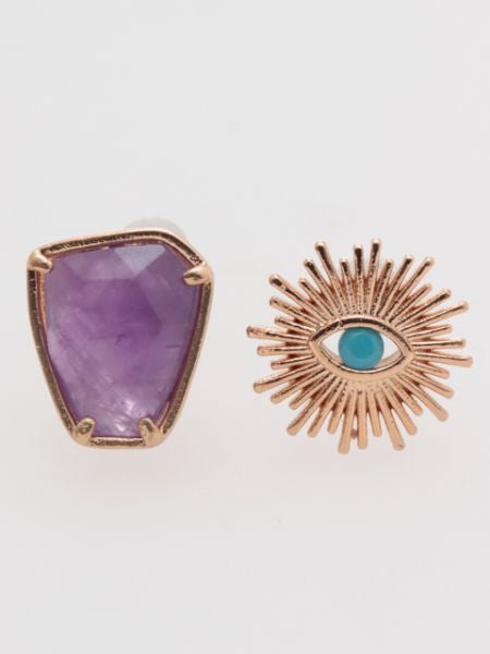 Birthstone Asymmetric Earrings