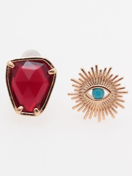 Birthstone Asymmetric Earrings