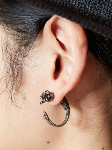 3D Lizard Metal Stud Earring (1pc)