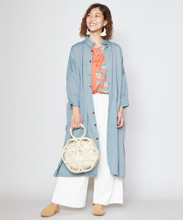 네팔 코튼 남여공용 롱 셔츠