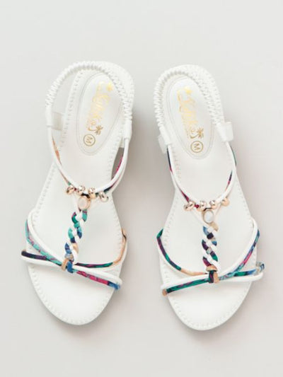 Sandales à cordes colorées