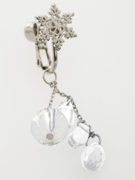 Openwork Flower Clip Earrings