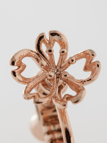 Openwork Flower Clip Earrings