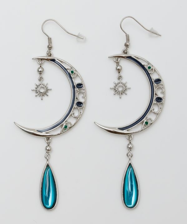 Boucles d'oreilles soleil et croissant de lune