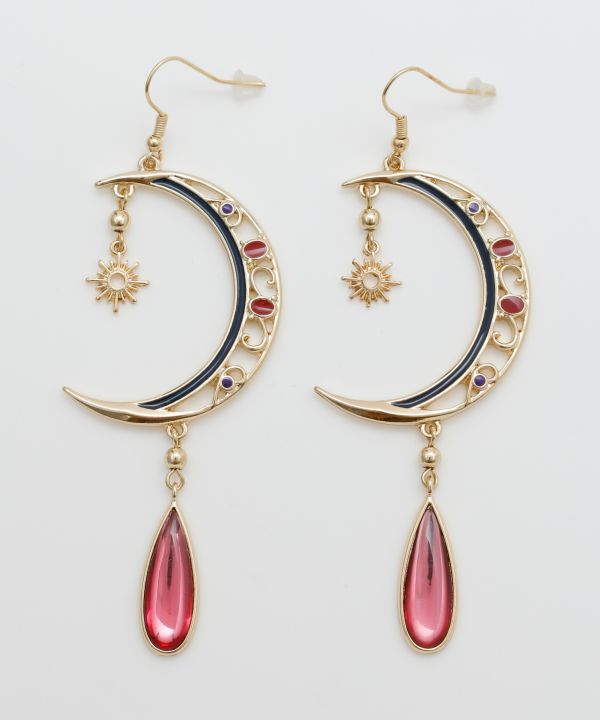 Sun and Crescent Moon Earrings