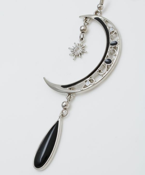 Boucles d'oreilles soleil et croissant de lune