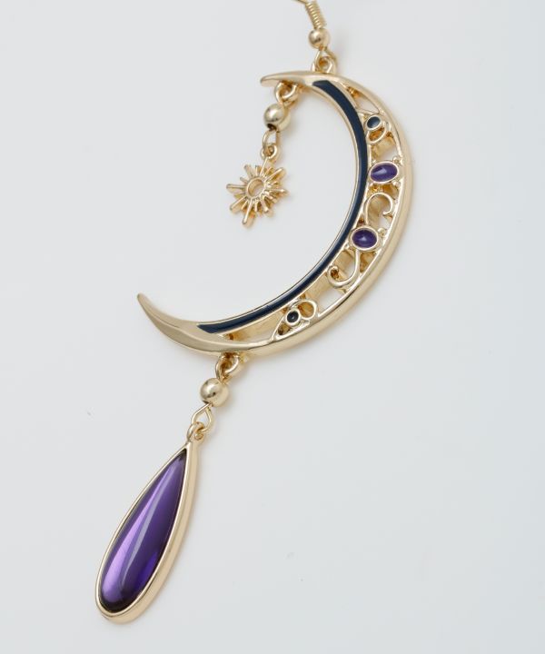 Boucles d'oreilles soleil et croissant de lune