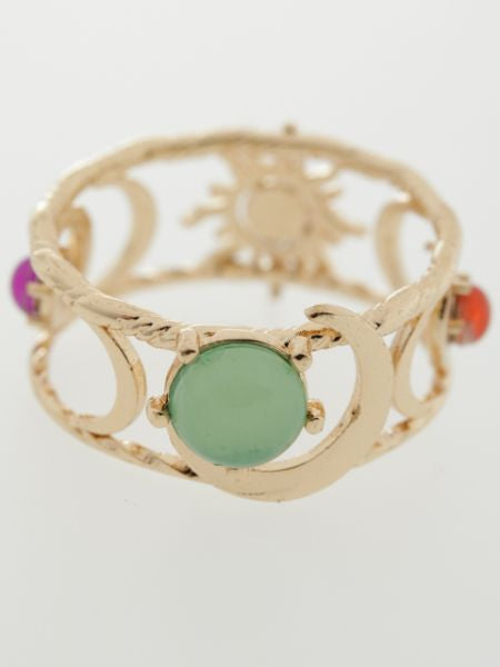 Sun and Crescent Moon Ring