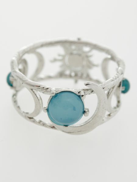 Sun and Crescent Moon Ring