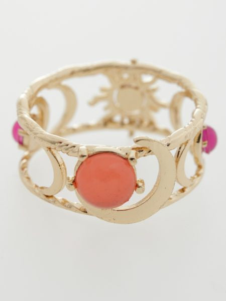 Sun and Crescent Moon Ring