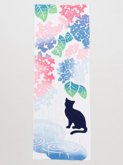 TENUGUI Towel Hydrangea x Cat