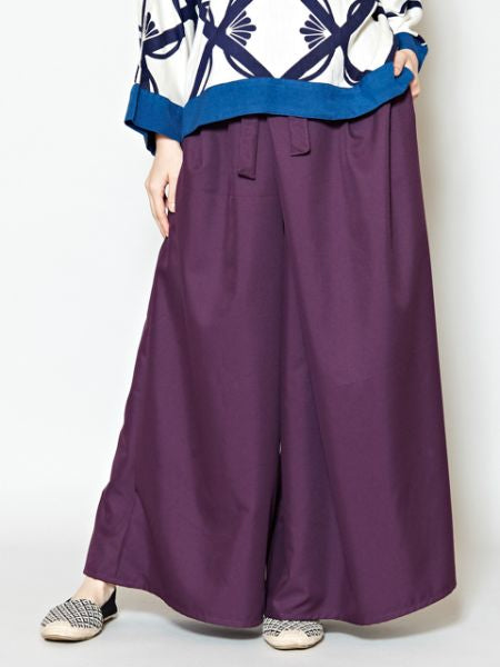 KIMONO Wide Pants - Back Pockets for Hip-up Effect