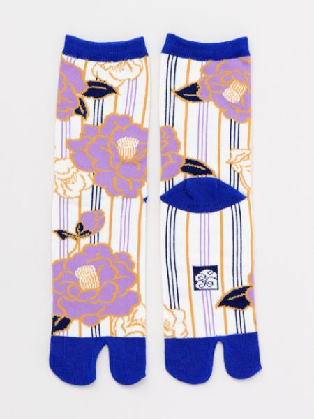 Stripe Camellia TABI Socks 23～25cm