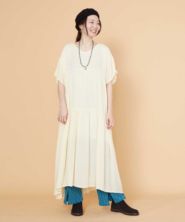 Rayon Crepe Tiered Dress