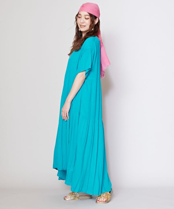 Rayon Crepe Tiered Dress