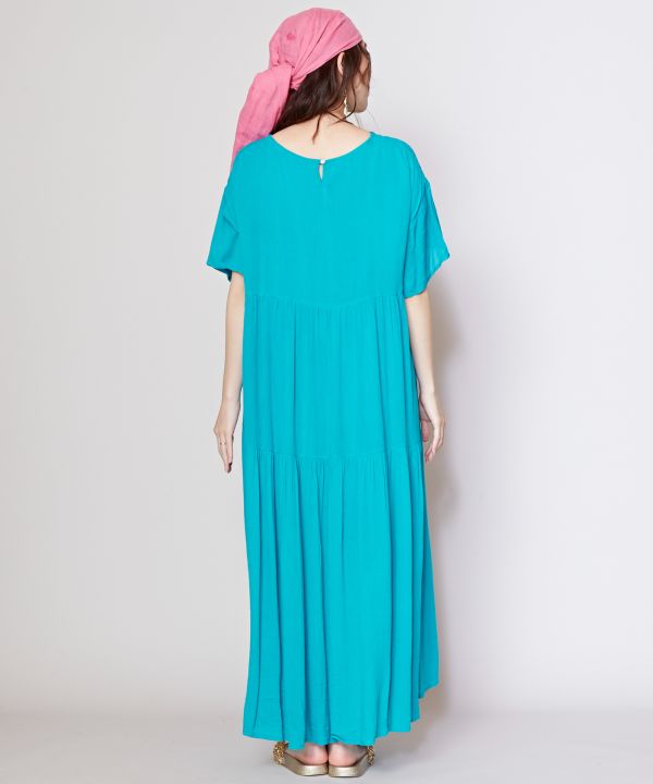 Rayon Crepe Tiered Dress