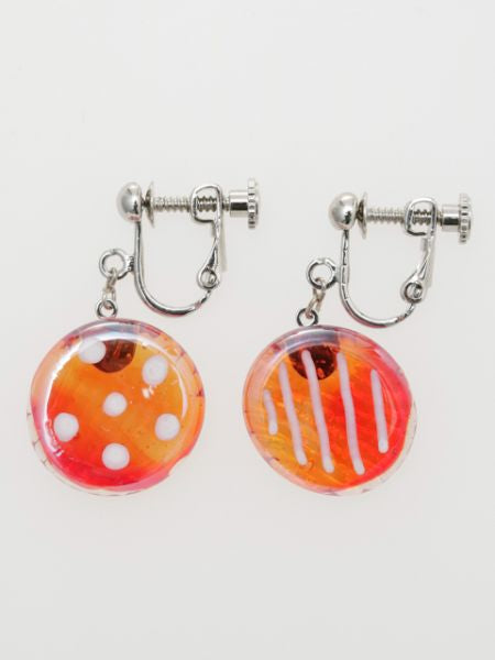 OHAJIKI Flat Marble Clip Earrings