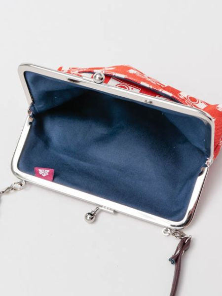 Retro Pattern HANPU GAMAGUCHI Top Handle Purse