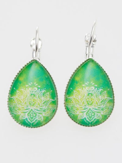 Gradient Lotus Drop Earrings