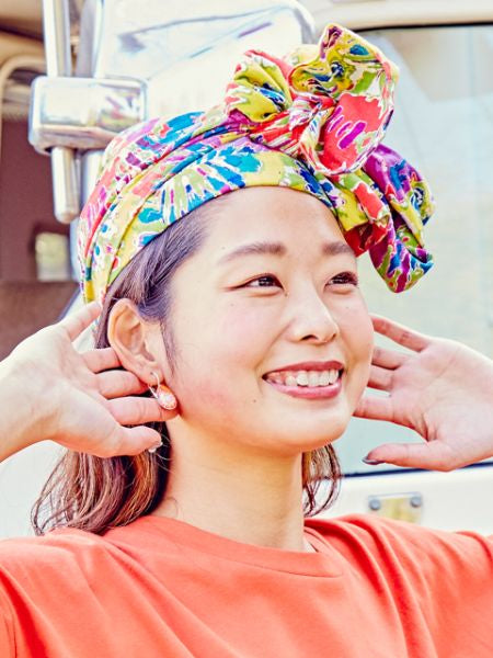 Gradient Lotus Drop Earrings