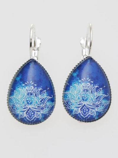 Gradient Lotus Drop Earrings