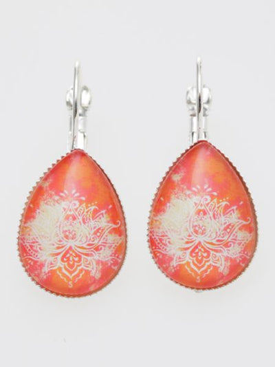 Gradient Lotus Drop Earrings
