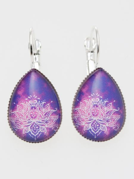 Gradient Lotus Drop Earrings
