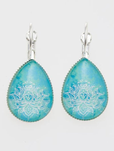 Gradient Lotus Drop Earrings