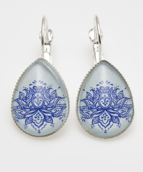 Gradient Lotus Drop Earrings