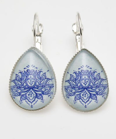 Gradient Lotus Drop Earrings