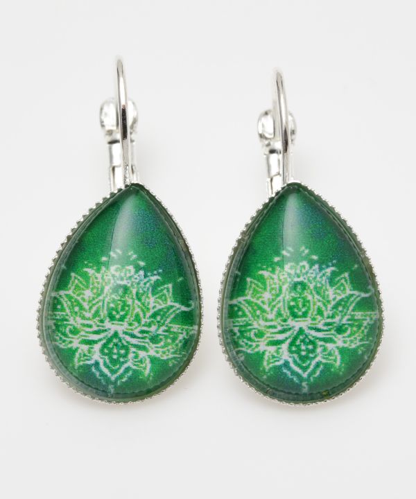 Gradient Lotus Drop Earrings