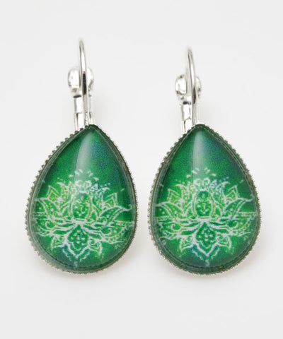 Gradient Lotus Drop Earrings