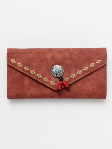 Embroidery Long Wallet