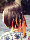 波西米亚羽毛发带