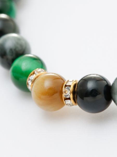JIRITSU - Green x White Tiger Eye Bracelet Bangles & Bracelets by 岩座 - Ametsuchi