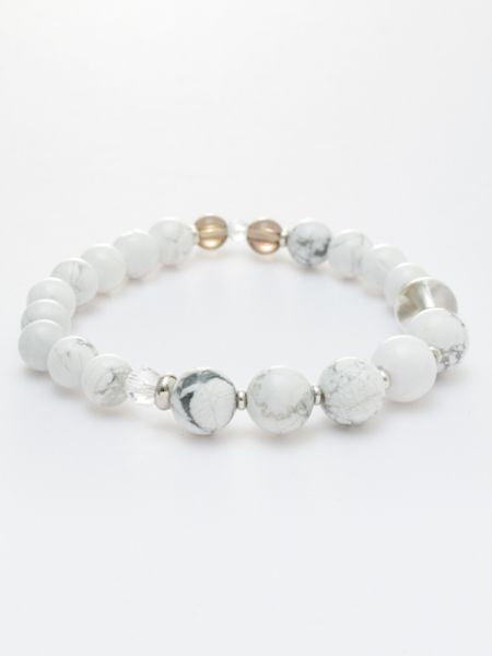 SHOUSHA - 10mm White HOWLITE Bracelet Bangles & Bracelets by 岩座 - Ametsuchi