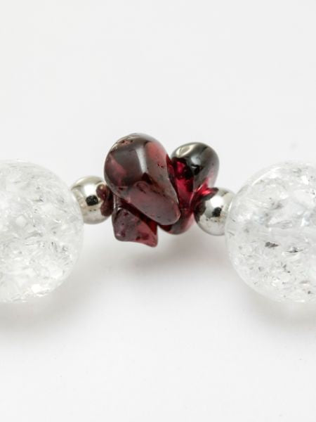 JAN Birthstone Garnet x Cracked Crystal Bracelet