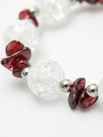 JAN Birthstone Garnet x Cracked Crystal Bracelet