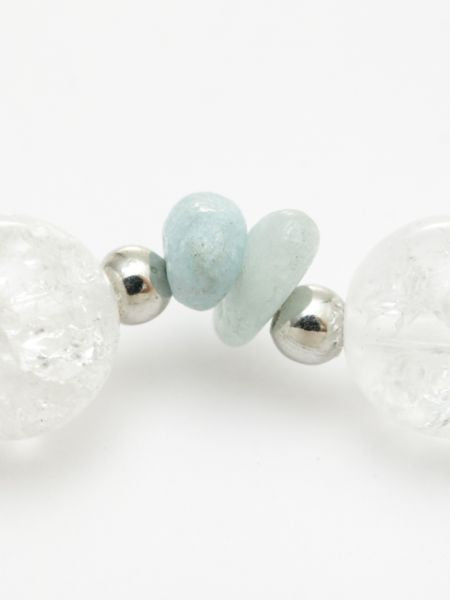 MAR Birthstone Aquamarine x Cracked Crystal Bracelet